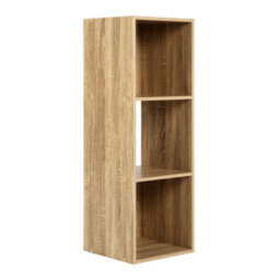 Jane - 3X1 Bookcase - Cube Storage Boxes (Oak) - thumbnail 8