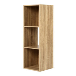 Jane - 3X1 Bookcase - Cube Storage Boxes (Oak) - thumbnail 9