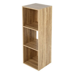 Jane - 3X1 Bookcase - Cube Storage Boxes (Oak) - thumbnail 7