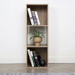 Jane - 3X1 Bookcase - Cube Storage Boxes (Oak) - thumbnail 1