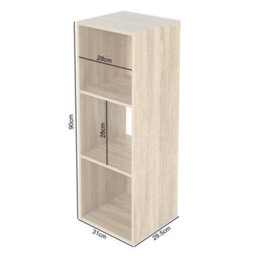 Jane - 3X1 Bookcase - Cube Storage Boxes (Oak) - thumbnail 4