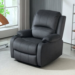 Homcom Recliner Armchair For Living Room, Recliner Chair With Cup Holder Black - thumbnail 7