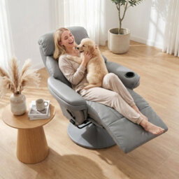 Homcom Upholstered Reclining Armchair With Adjustable Backrest, Grey - thumbnail 7