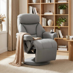 Homcom Upholstered Reclining Armchair With Adjustable Backrest, Grey