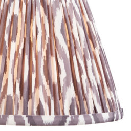 Loops Elegant Set Of 2 Pearl Grey Tapered Lamp Shades With Pleated Design - thumbnail 2