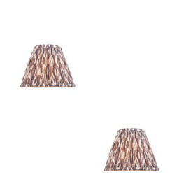 Loops Elegant Set Of 2 Pearl Grey Tapered Lamp Shades With Pleated Design