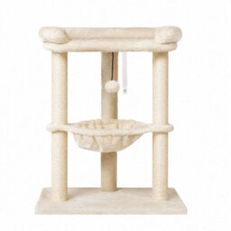 Skylos Cat Tree Tower Bed With Hammock Scratching Post Large Perch Beige - thumbnail 3