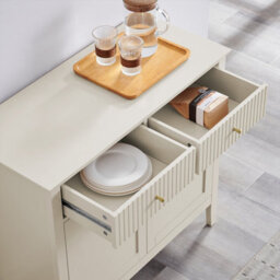 Melody Maison Taupe Two Door Two Drawer Sideboard - Hales Taupe Range - thumbnail 4