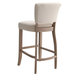 Living And Home Bar Stools Set Of 2 Beige Linen Bar Stools Chair Height For Kitchen Island Cafe - thumbnail 3