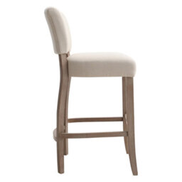 Living And Home Bar Stools Set Of 2 Beige Linen Bar Stools Chair Height For Kitchen Island Cafe - thumbnail 4