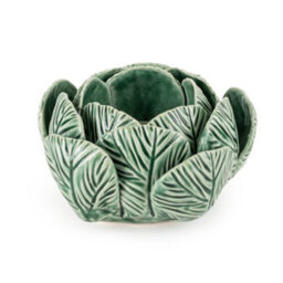 Candlelight Small Green Reactive Glaze Ceramic Tea Light Holder