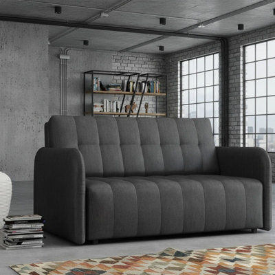 Viva Grand Iii Living Room Sofa Bed With Sleeping Function Wooden Legs Wooden Frame And Storage 85X145X98Cm Graphite - image 1