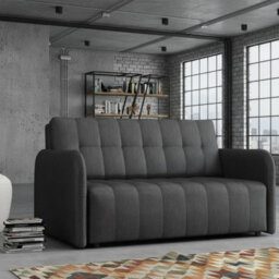 Viva Grand Iii Living Room Sofa Bed With Sleeping Function Wooden Legs Wooden Frame And Storage 85X145X98Cm Graphite - thumbnail 1
