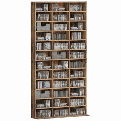 Dvd Cd Media Storage Rack, Video Display Unit, Rustic Brown - image 1