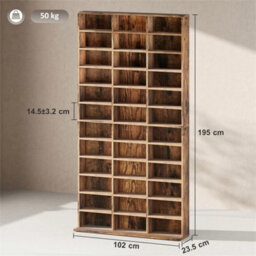 Dvd Cd Media Storage Rack, Video Display Unit, Rustic Brown - thumbnail 2
