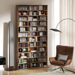 Dvd Cd Media Storage Rack, Video Display Unit, Rustic Brown - thumbnail 3