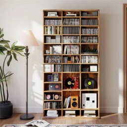 Dvd Cd Media Storage Rack, Video Display Unit, Rustic Brown - thumbnail 6