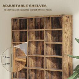 Dvd Cd Media Storage Rack, Video Display Unit, Rustic Brown - thumbnail 5