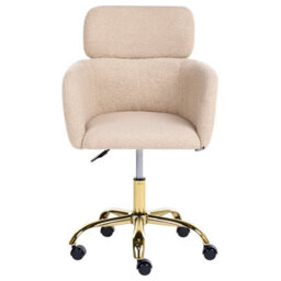 Beliani Desk Chair Alena Boucle Light Beige - thumbnail 5