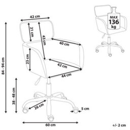 Beliani Desk Chair Alena Boucle Light Beige - thumbnail 3