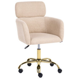 Beliani Desk Chair Alena Boucle Light Beige - thumbnail 4