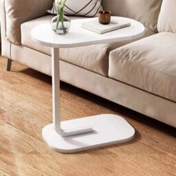 White C-Shaped Laptop Side Table Sofa - thumbnail 3