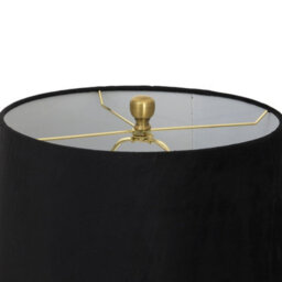 Wyld Haus Fernforge Grey Fluted Glass Table Lamp With Black Velvet Shade - thumbnail 5