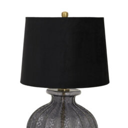 Wyld Haus Fernforge Grey Fluted Glass Table Lamp With Black Velvet Shade - thumbnail 4