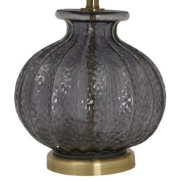 Wyld Haus Fernforge Grey Fluted Glass Table Lamp With Black Velvet Shade - thumbnail 3