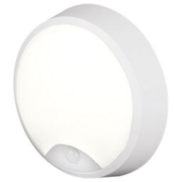 4Lite Pylus Outdoor Round Wall Light (White) 1100Lm Motion Sensor Bulkhead Ip54 Led Integrated Exterior Light - 4L2/3215/pir - thumbnail 1