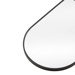 Living And Home Black Aluminium Alloy Arched Bathroom Mirror Hd Float Glass Wall Mount Vanity Mirror 40X60Cm - thumbnail 4