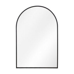 Living And Home Black Aluminium Alloy Arched Bathroom Mirror Hd Float Glass Wall Mount Vanity Mirror 40X60Cm - thumbnail 1