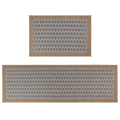 Jvl Allure Doormat And Runner Set, Beige - image 1