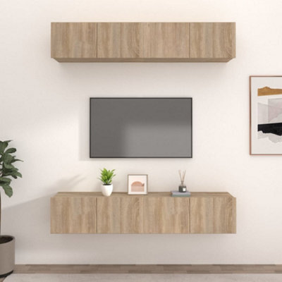 Berkfield Tv Cabinets 4 Pcs Sonoma Oak 80X30X30 Cm Engineered Wood - image 1