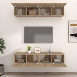 Berkfield Tv Cabinets 4 Pcs Sonoma Oak 80X30X30 Cm Engineered Wood - thumbnail 3