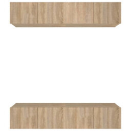 Berkfield Tv Cabinets 4 Pcs Sonoma Oak 80X30X30 Cm Engineered Wood - thumbnail 2