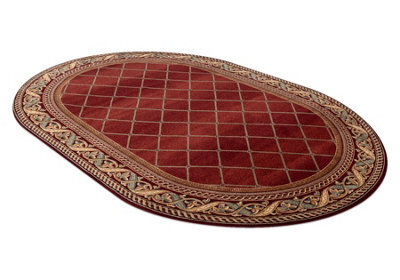 RugsX Wool Carpet Omega Oval Kastor Trellis Red 2 200X300 Cm - image 1