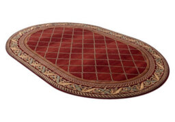 RugsX Wool Carpet Omega Oval Kastor Trellis Red 2 200X300 Cm - thumbnail 1