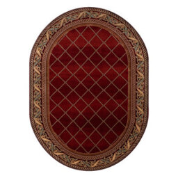 RugsX Wool Carpet Omega Oval Kastor Trellis Red 2 200X300 Cm - thumbnail 2