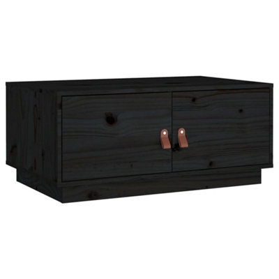 Berkfield Modern Coffee Table Black 80X50X35 Cm Solid Wood Pine - image 1
