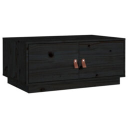 Berkfield Modern Coffee Table Black 80X50X35 Cm Solid Wood Pine - thumbnail 1