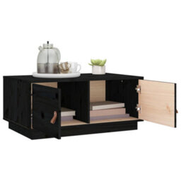 Berkfield Modern Coffee Table Black 80X50X35 Cm Solid Wood Pine - thumbnail 5