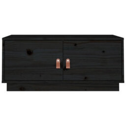 Berkfield Modern Coffee Table Black 80X50X35 Cm Solid Wood Pine - thumbnail 7