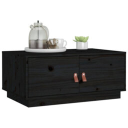Berkfield Modern Coffee Table Black 80X50X35 Cm Solid Wood Pine - thumbnail 4