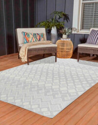 Modern Ikat Design Outdoor-Indoor Rugs Silver 120X170 Cm