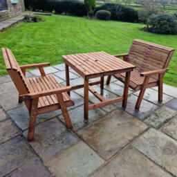 Churnet Valley Garden Furniture Ltd Valley 4 Seat Set 2X2B 99Cm Table - thumbnail 2