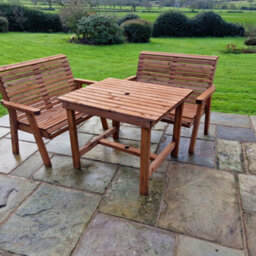 Churnet Valley Garden Furniture Ltd Valley 4 Seat Set 2X2B 99Cm Table - thumbnail 3