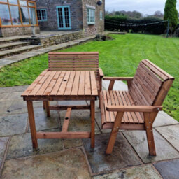 Churnet Valley Garden Furniture Ltd Valley 4 Seat Set 2X2B 99Cm Table - thumbnail 4
