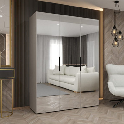 Arte Cashmere Marbella Iii Hinged Door Wardrobe 150Cm - Elegant Mirrored Storage With Modern Touch - image 1