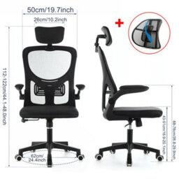 Mesh Office Chair Ergonomic 360 Swivel Lift Computer Desk Adjustable Height Uk - thumbnail 2